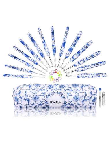 Conjunto de Ganchos de Crochet BCMRUN 14 Tamaños Ergonomicos