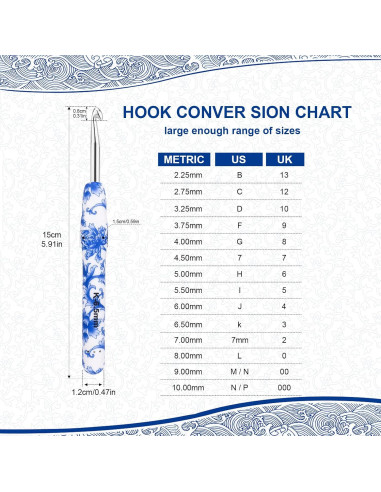 Conjunto de Ganchos de Crochet BCMRUN 14 Tamaños Ergonomicos