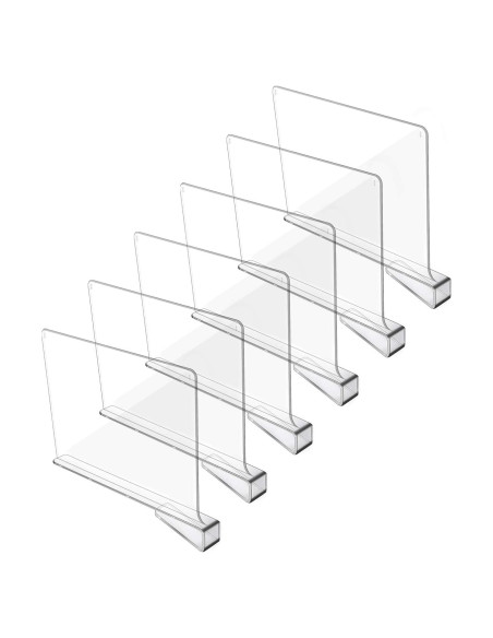 Divisores de Estante Acrílicos Hmdivor 6 Paquetes 20.3x30.5 cm Divisores de Estante Acrílicos Hmdivor 6 Paquetes 20.3x30.5 cm