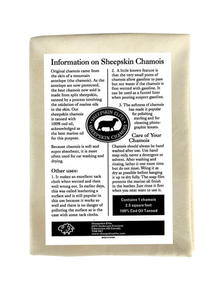 Toalla Chamois Natural SHEEPSKIN ELITE 40x60 cm Absorbente