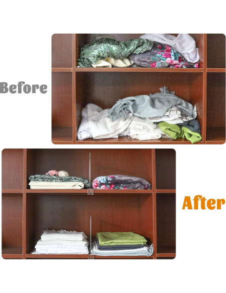 Divisores de Estante Acrílicos Hmdivor 6 Paquetes 20.3x30.5 cm Divisores de Estante Acrílicos Hmdivor 6 Paquetes 20.3x30.5 cm