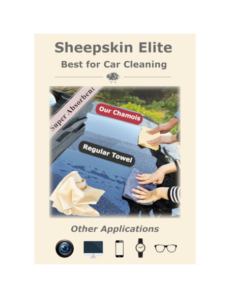 Toalla Chamois Natural SHEEPSKIN ELITE 40x60 cm Absorbente