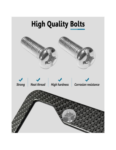 Marcos de Placa de Licencia ZXFOOG - Aluminio Negro Patrón Carbono