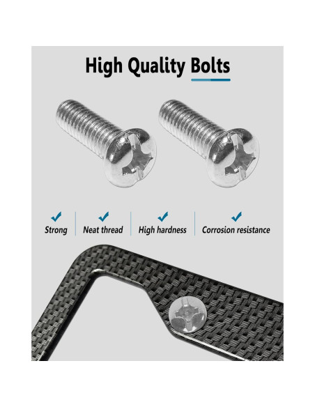 Marcos de Placa de Licencia ZXFOOG - Aluminio Negro Patrón Carbono