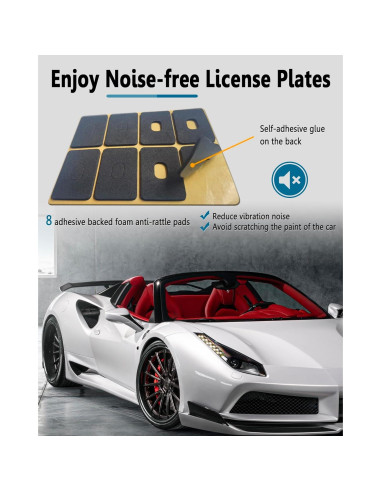 Marcos de Placa de Licencia ZXFOOG - Aluminio Negro Patrón Carbono