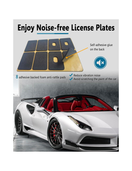 Marcos de Placa de Licencia ZXFOOG - Aluminio Negro Patrón Carbono