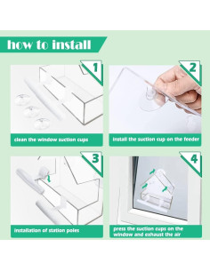 Comedero para Aves de Ventana WLLKOO Acrílico 15x7x15 cm 2