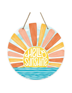 Cartel de Madera Redondo Bolisom 'Hola Sol' 30.48 cm