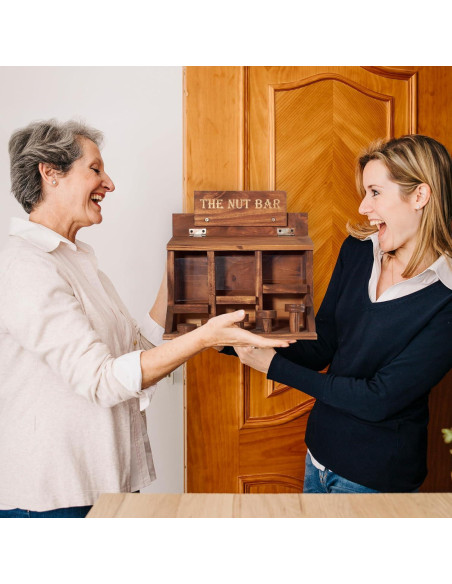 Alimentador de Ardillas MIXUMON de Madera con 3 Compartimentos