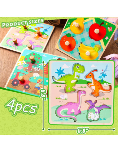 Rompecabezas de Clavos LOVESTOWN 4 PCS Educativos 14.73 cm