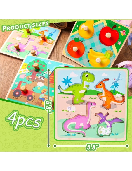 Rompecabezas de Clavos LOVESTOWN 4 PCS Educativos 14.73 cm