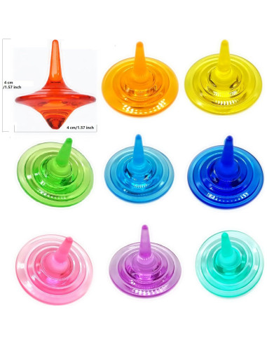 Trompos de Acrílico para Niños SPRMUD - 12 PCS Coloridos