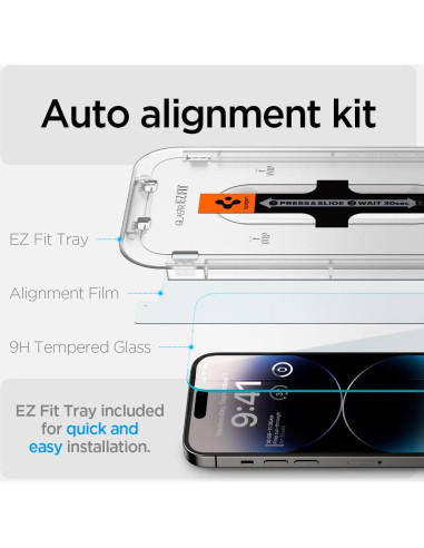 Protector de Pantalla Vidrio Templado Spigen iPhone 14 Pro - 2 Paquete