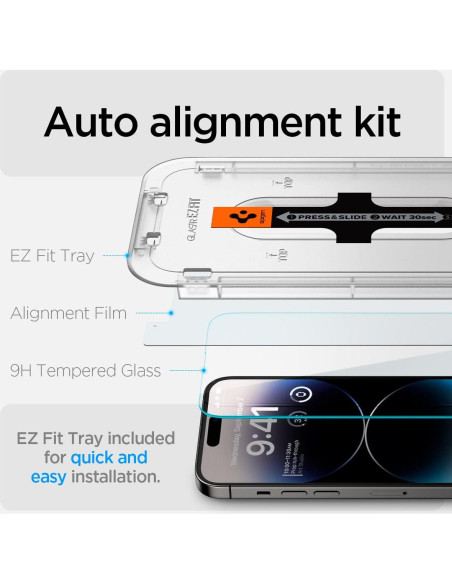 Protector de Pantalla Vidrio Templado Spigen iPhone 14 Pro - 2 Paquete Protector de Pantalla Vidrio Templado Spigen iPhone 14 Pro - 2 Paquete