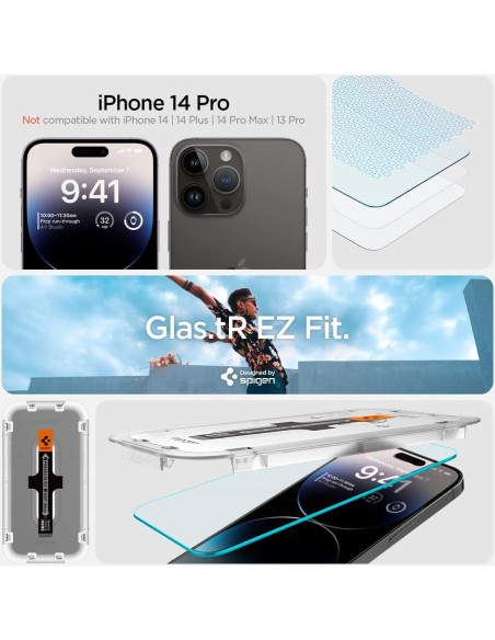 Protector de Pantalla Vidrio Templado Spigen iPhone 14 Pro - 2 Paquete Protector de Pantalla Vidrio Templado Spigen iPhone 14 Pro - 2 Paquete