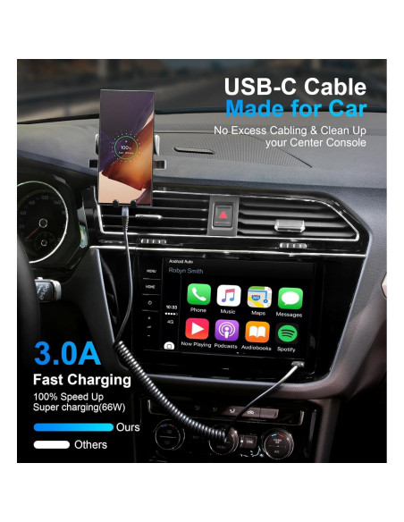 Cable de Carga Rápida USB Tipo C KIYODA 0.91m 2-Pack