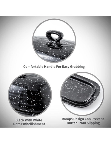 Plato de Mantequilla Hasense Negro con Tapa de Cerámica 18.5cm