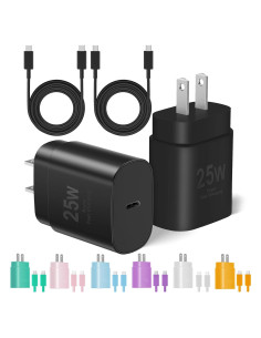 Cargador Rápido USB-C 25W MAILESI + 2 Cables 3.05m y 1.83m