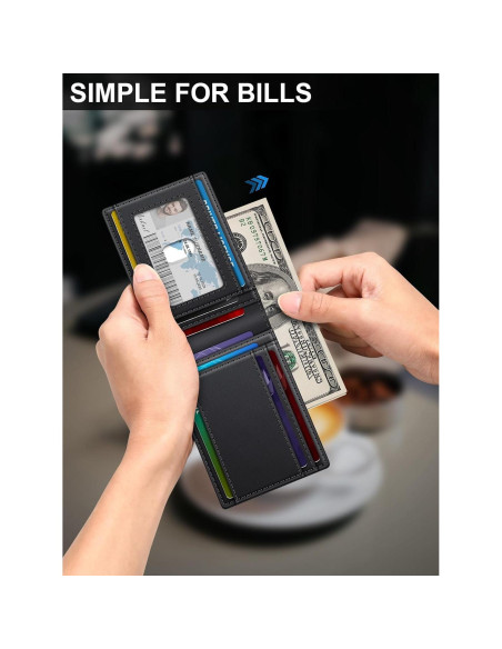 Billetera delgada SEMORID con bloqueo RFID, 17 tarjetas, negra Billetera delgada SEMORID con bloqueo RFID, 17 tarjetas, negra