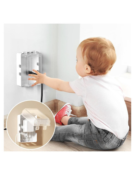 Caja de Cubierta de Enchufe Eléctrico EUDEMON Transparente