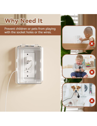 Caja de Cubierta de Enchufe Eléctrico EUDEMON Transparente