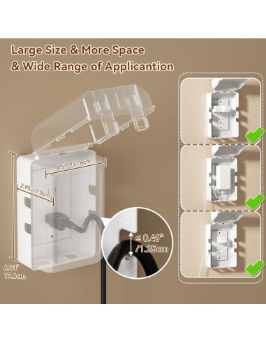 Caja de Cubierta de Enchufe Eléctrico EUDEMON Transparente