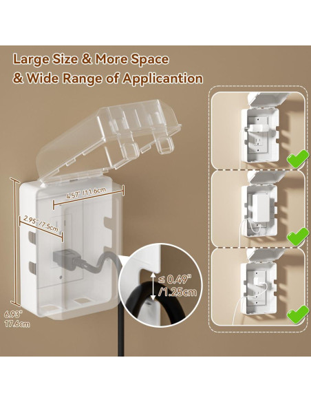 Caja de Cubierta de Enchufe Eléctrico EUDEMON Transparente