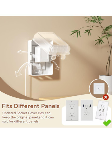 Caja de Cubierta de Enchufe Eléctrico EUDEMON Transparente