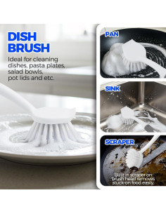 Conjunto de cepillos de limpieza Holikme 6 piezas - Gris 2