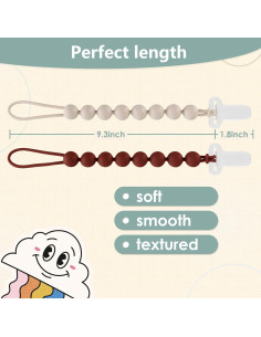 Paquete de 6 Clips de Chupete de Silicona para Bebés - Libre de BPA 2