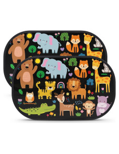 Sombrillas para Ventanas de Auto Loiyadn - 2 Piezas UV Animales