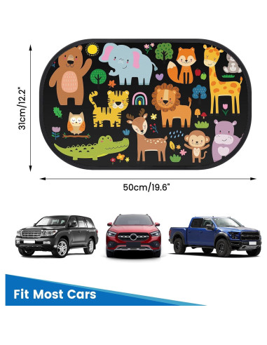 Sombrillas para Ventanas de Auto Loiyadn - 2 Piezas UV Animales