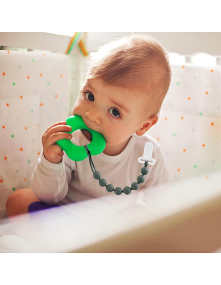 Paquete de 6 Clips de Chupete de Silicona para Bebés - Libre de BPA Paquete de 6 Clips de Chupete de Silicona para Bebés - Libre de BPA