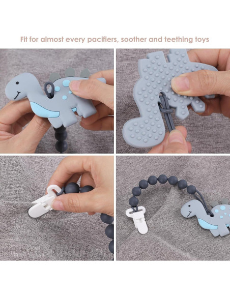 Paquete de 6 Clips de Chupete de Silicona para Bebés - Libre de BPA Paquete de 6 Clips de Chupete de Silicona para Bebés - Libre de BPA