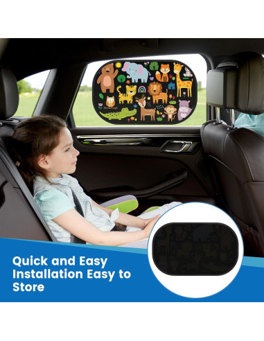 Sombrillas para Ventanas de Auto Loiyadn - 2 Piezas UV Animales
