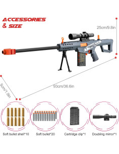 Pistola de Juguete Bsyzyani HD con Balas Blandas 0.88 kg 2