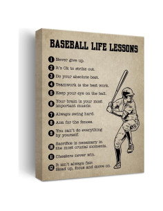 Arte de Pared Lienzo Inspirador Béisbol 30x38 cm Decoración