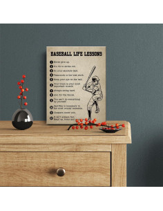 Arte de Pared Lienzo Inspirador Béisbol 30x38 cm Decoración 2