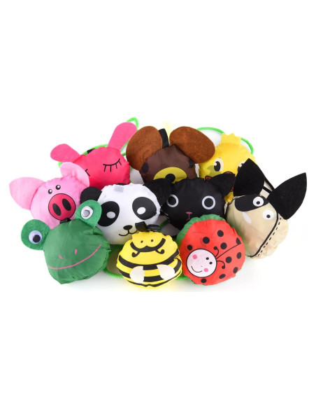 10 Bolsas de Compras Reutilizables Ecológicas Animales 37x51cm