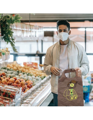 10 Bolsas de Compras Reutilizables Ecológicas Animales 37x51cm