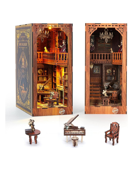 Kit de Rincón de Libros DIY ITEFDTUTNE con Luz LED 3D