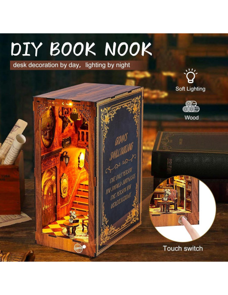 Kit de Rincón de Libros DIY ITEFDTUTNE con Luz LED 3D