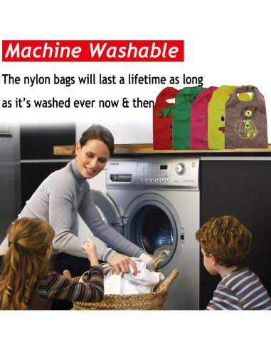 10 Bolsas de Compras Reutilizables Ecológicas Animales 37x51cm