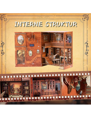 Kit de Rincón de Libros DIY ITEFDTUTNE con Luz LED 3D