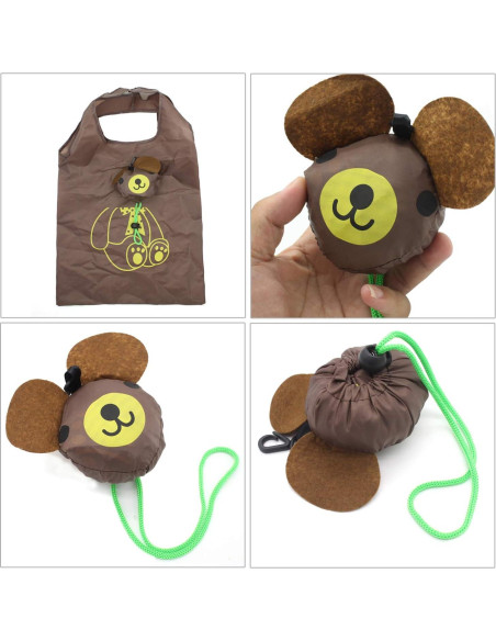 10 Bolsas de Compras Reutilizables Ecológicas Animales 37x51cm