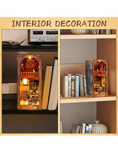 Kit de Rincón de Libros DIY ITEFDTUTNE con Luz LED 3D