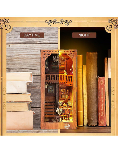 Kit de Rincón de Libros DIY ITEFDTUTNE con Luz LED 3D