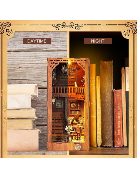 Kit de Rincón de Libros DIY ITEFDTUTNE con Luz LED 3D