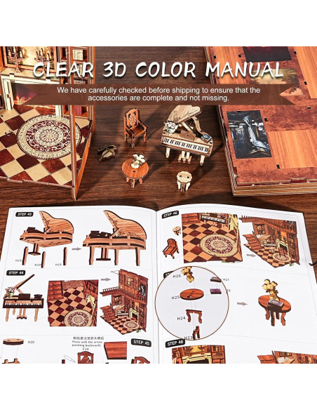 Kit de Rincón de Libros DIY ITEFDTUTNE con Luz LED 3D