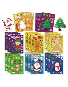 24 Hojas Stickers de Navidad ZUIYI - Caras Creativas